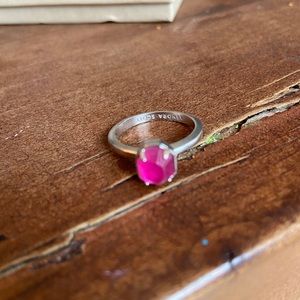 Kendra Scott Pink Gem Ring with Silver Band
